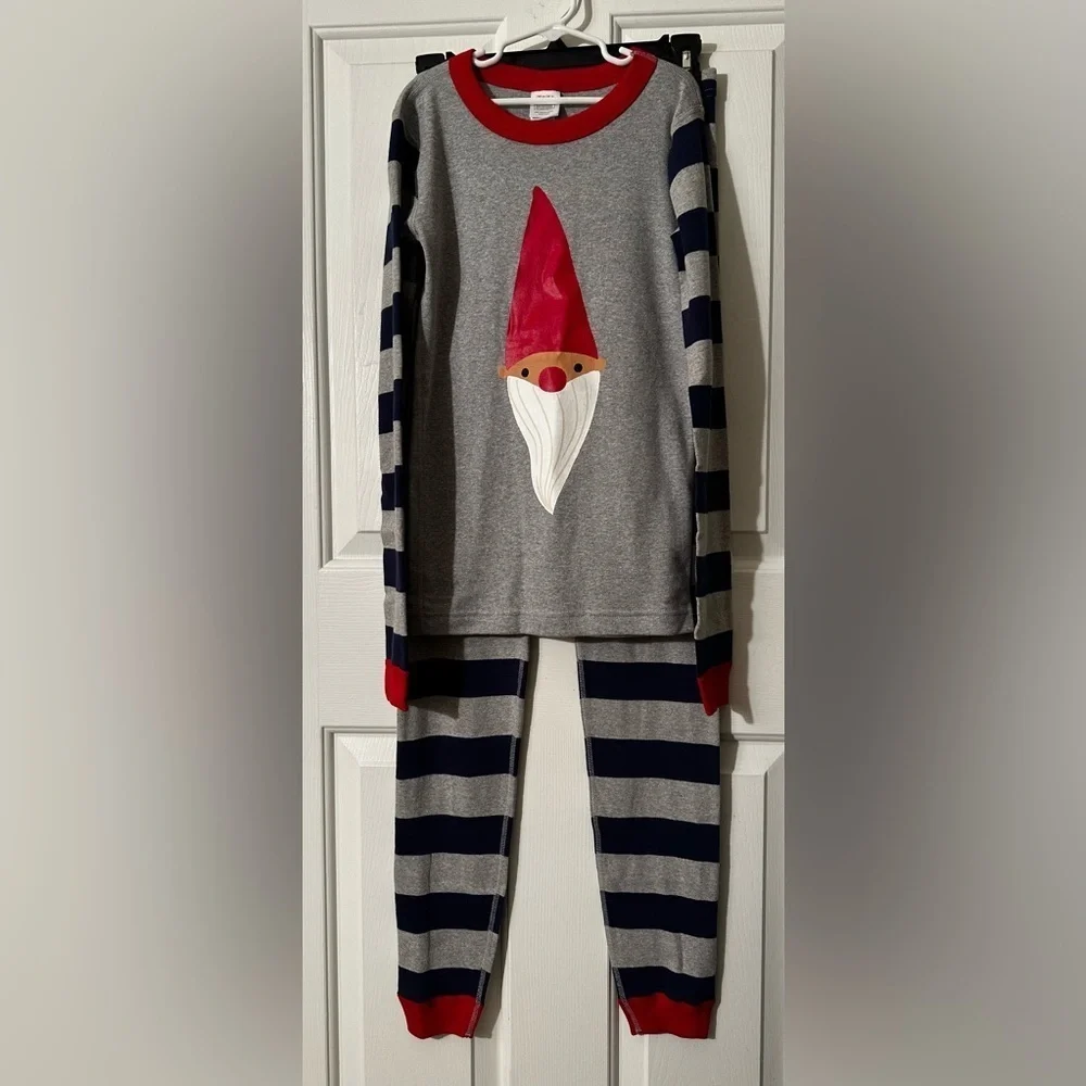 NWT HANNA ANDERSSON 14 160 Org Cotton Long Johns Winter Gnome Striped Pajamas
